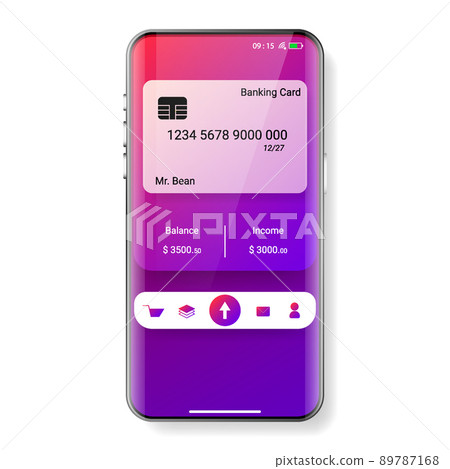 mobile banking user interface purple 89787168