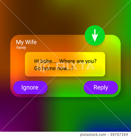 floating user interface new message pop up 89787169