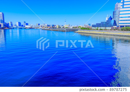 [Cityscape of Tokyo] Cityscape from Harumi Bridge (Tsukuda / Etchujima direction) 89787275