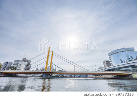 Scenery seen from a ship sailing on the river in Tokyo Scenery seen from a ship sailing on the river in Tokyo 89787336