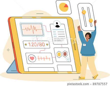 Online medical services mobile application, consultation and prescription medicine, diagnostics metaphor, e-health Online medical services mobile application, consultation and prescription medicine, diagnostics metaphor, e-health 89787557