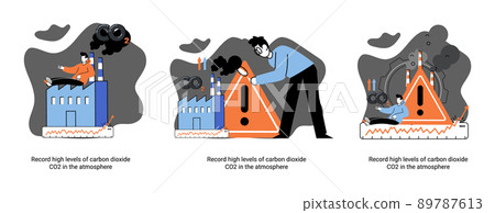 Record high levels of carbon dioxide CO2 in atmosphere. Problems of environment and ecology metaphor Record high levels of carbon dioxide CO2 in atmosphere. Problems of environment and ecology metaphor 89787613