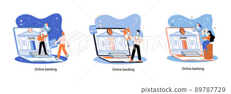 Online banking platform, remote bank service, online transaction system concept for mobile payment 89787729