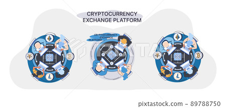 Cryptocurrency exchange platform and blockchain. Bitcoin mining, exchange platform, investment technology 89788750