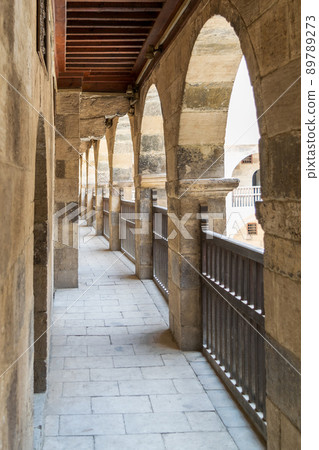 One of the arcades surrounding the courtyard of caravansary of Bazaraa, Cairo, Egypt One of the arcades surrounding the courtyard of caravansary of Bazaraa, Cairo, Egypt 89789273