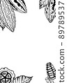 Black and white cocoa fruit card. Graphic illustration 89789537