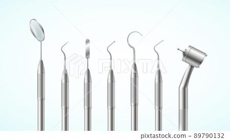 Realistic Detailed 3d Stomatology Equipment Set. Vector Realistic Detailed 3d Stomatology Equipment Set. Vector 89790132