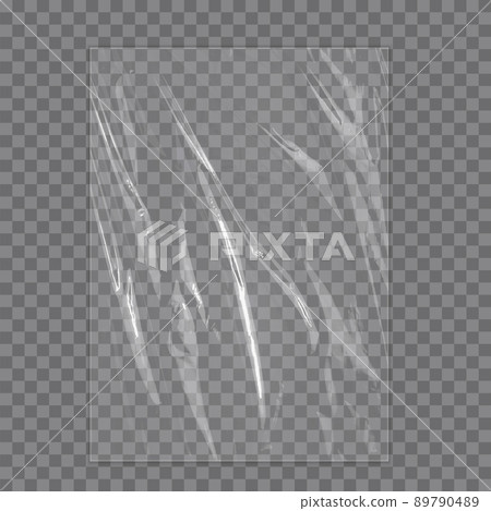 Realistic plastic wrap texture. Polyethylene cover 89790489