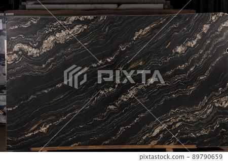 Nero Portoro quartzite dark texture for your design project. 89790659