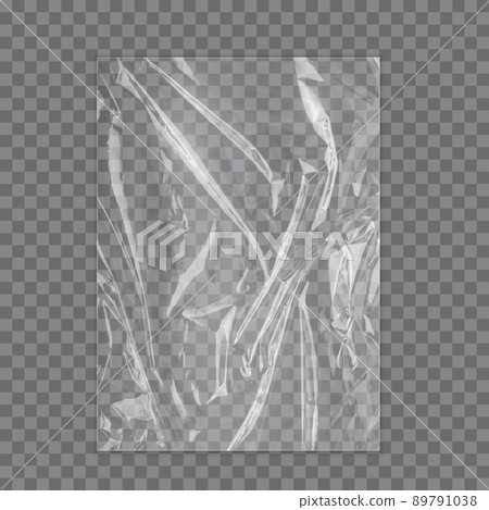 Realistic plastic wrap texture. Polyethylene cover Realistic plastic wrap texture. Polyethylene cover 89791038