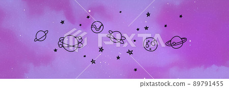Sky Background. Realistic Vector Clouds with Hand Drawn Elements 89791455