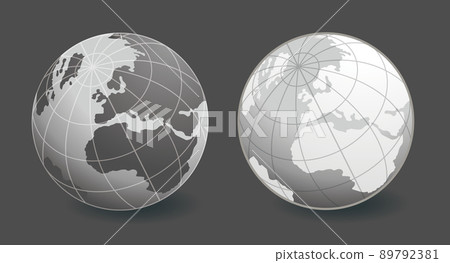 Map material. Sphere earth. Flat design. 89792381
