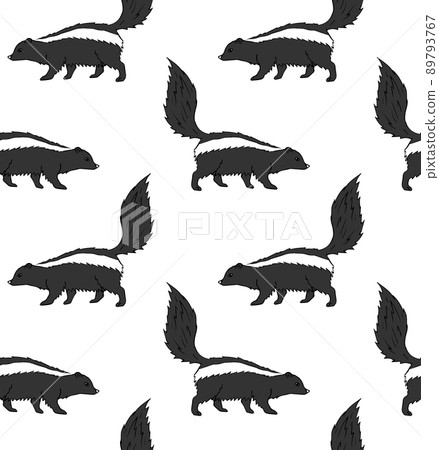 Vector seamless pattern of hand drawn skunk 89793767