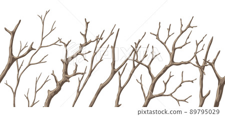Seamless pattern with dry bare branches. Decorative natural twigs. 89795029