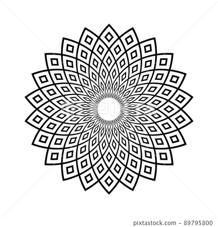 Abstract decorative geometric circle pattern. Round design element. 89795800