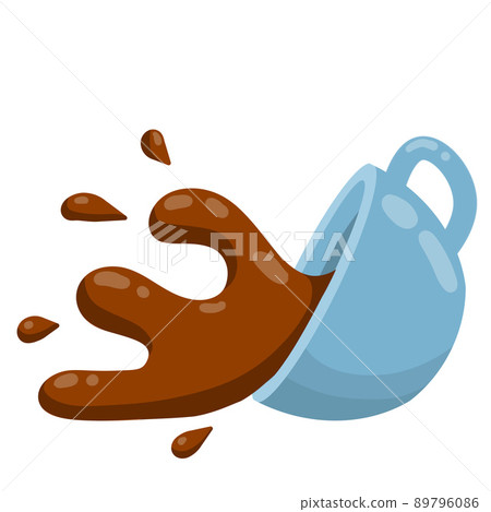 Spilled Cup of coffee. Spray and drop. 89796086