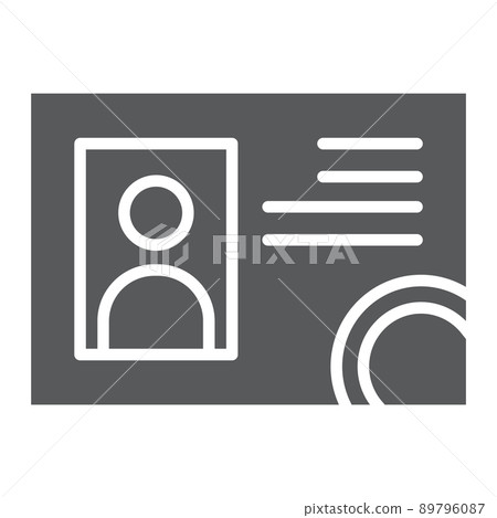 Driver license glyph icon, documents and card, identification sign, vector graphics, a solid pattern on a white background, eps 10. Driver license glyph icon, documents and card, identification sign, vector graphics, a solid pattern on a white background, eps 10. 89796087