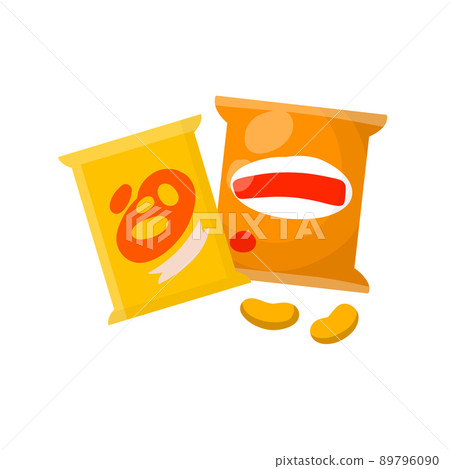 Chips in red and yellow packaging 89796090