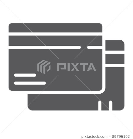 Credit card glyph icon, finance and pay, plastic card sign, vector graphics, a solid pattern on a white background, eps 10. 89796102