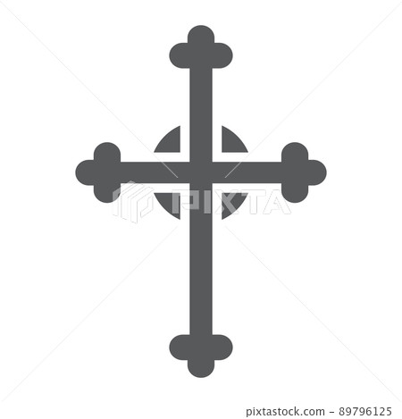 Cross glyph icon, church and religion, christian cross sign, vector graphics, a solid pattern on a white background, eps 10. 89796125