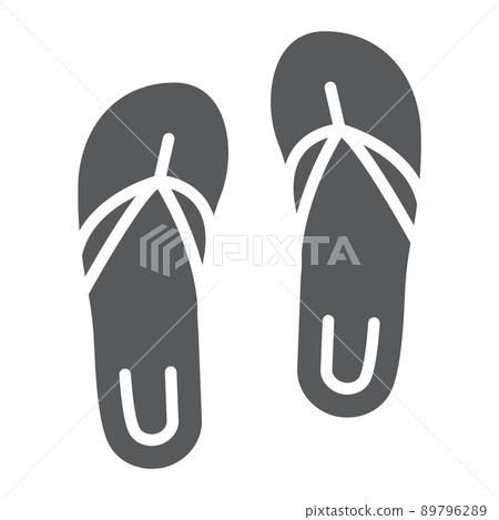 Sandals glyph icon, footwear and beach, flip flops sign, vector graphics, a solid pattern on a white background, eps 10. Sandals glyph icon, footwear and beach, flip flops sign, vector graphics, a solid pattern on a white background, eps 10. 89796289