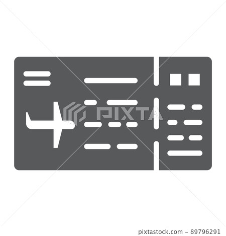 Ticket glyph icon, pass and tourism, plane ticket sign, vector graphics, a solid pattern on a white background, eps 10. Ticket glyph icon, pass and tourism, plane ticket sign, vector graphics, a solid pattern on a white background, eps 10. 89796291