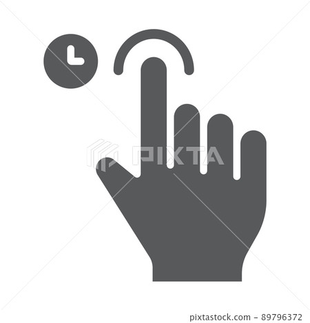 Touch and hold glyph icon, gesture and hand, tap sign, vector graphics, a solid pattern on a white background, eps 10. Touch and hold glyph icon, gesture and hand, tap sign, vector graphics, a solid pattern on a white background, eps 10. 89796372