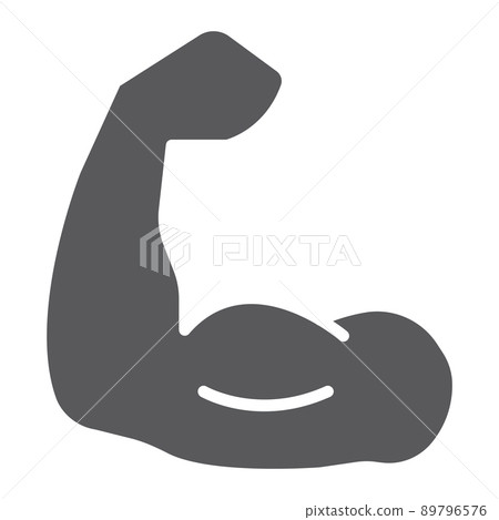 Muscle glyph icon, bodybuilding and sport, power sign, vector graphics, a solid pattern on a white background, eps 10. Muscle glyph icon, bodybuilding and sport, power sign, vector graphics, a solid pattern on a white background, eps 10. 89796576