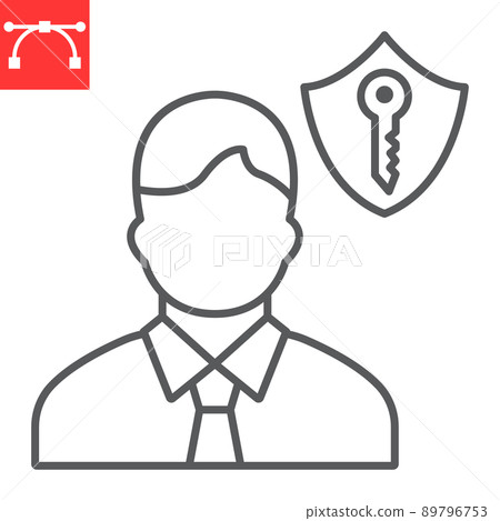 Car insurance agent line icon, protection and person, insurance agent vector icon, vector graphics, editable stroke outline sign, eps 10. Car insurance agent line icon, protection and person, insurance agent vector icon, vector graphics, editable stroke outline sign, eps 10. 89796753