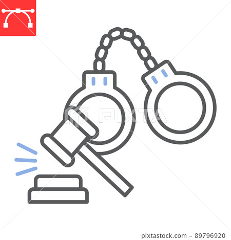 Criminal law line icon, prison and justice,...-插圖素材 [89796920] - PIXTA圖庫