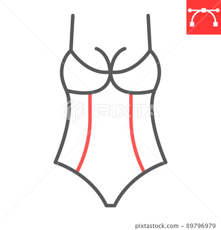Sexy lingerie line icon, valentines day and underwear, lingerie vector icon, vector graphics, editable stroke outline sign, eps 10. 89796979