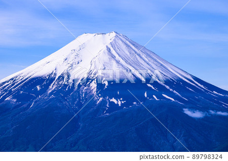 （山梨縣）從Mitsutoge頂部看到的白雪皚皚的富士山，特寫 89798324
