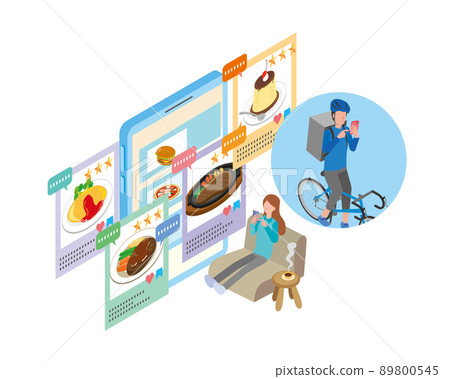 A woman requesting food delivery for popular dishes 89800545