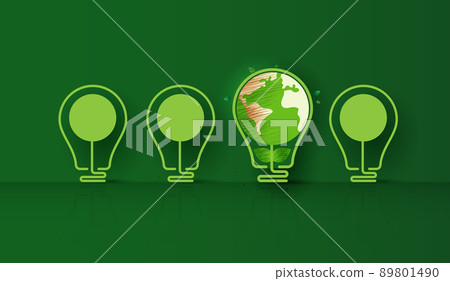 Energy saving eco lamp technology nature... - Stock Illustration ...