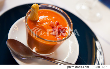 Cold spanish salmoreho soup with ham 89801666