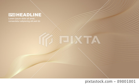 golden wavy smooth lines abstract background 89801801