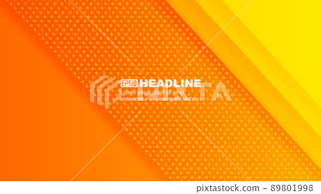 陽光橙黃色線條與數碼方塊極簡商務科技背景 89801998