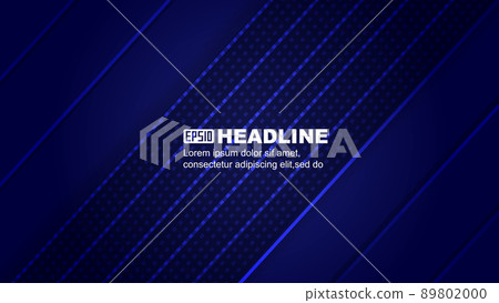 Dark blue stripes and square particles digital technology sense vector background 89802000