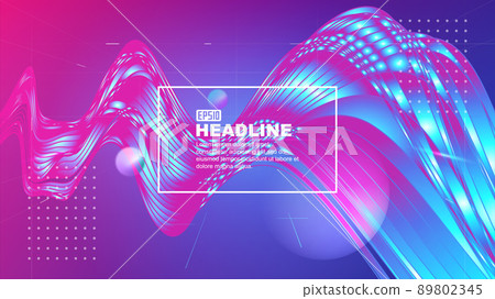 Gradient line and light ball combination business technology sense poster vector background 89802345