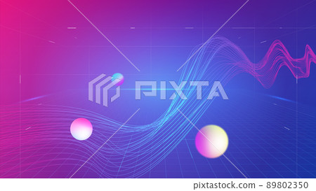 漸變線條與光球組合商務科技感海報矢量背景 89802350