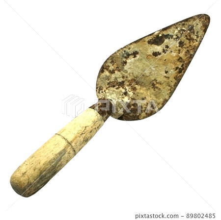 old trowel isolated on white background old trowel isolated on white background 89802485