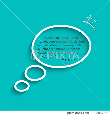 Quote inside speech bubble template. Quote and speech box isolated on azure background. Vector illustration. 89803263