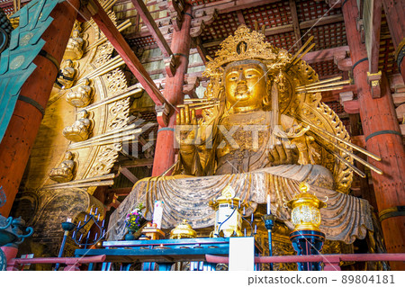 Gold Giant Guan Yin Statue in Todaiji temple, Nara Prefecture, Japan 89804181