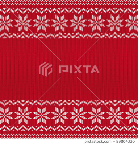 Nordic pattern knit fabric background material / red (square) 89804320