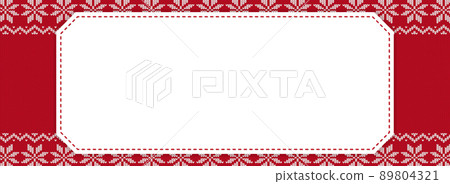 Frame material of Nordic pattern knit fabric / red (horizontal for banners) 89804321