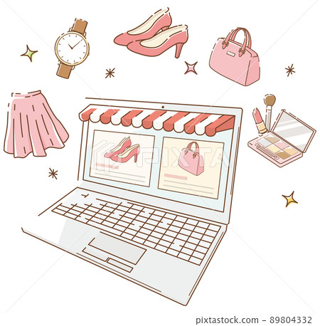 Online shopping fashion items 89804332