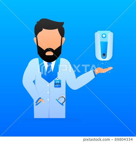 Disinfection sanitizer on transparent background. Vector 3d illustration. 89804334