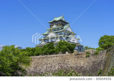View from Osaka Castle Nishinomaru Garden (early summer 2022, fresh green season) 89804956