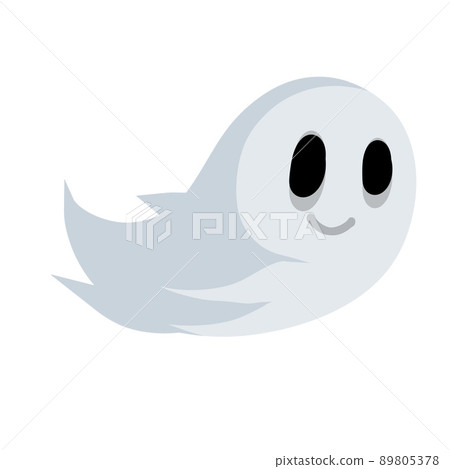 Ghost. Funny flying spirit.The Halloween element. White cute character. Icon of death. Flat cartoon illustration Ghost. Funny flying spirit.The Halloween element. White cute character. Icon of death. Flat cartoon illustration 89805378