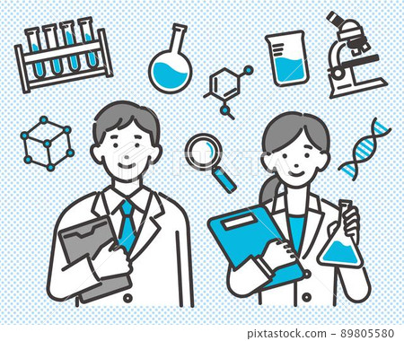科學家和科學與化學圖標矢量圖解材料/科學/科學 科學家和科學與化學圖標矢量圖解材料/科學/科學 89805580